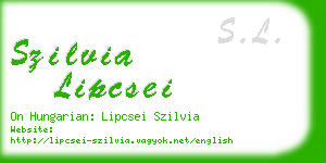 szilvia lipcsei business card